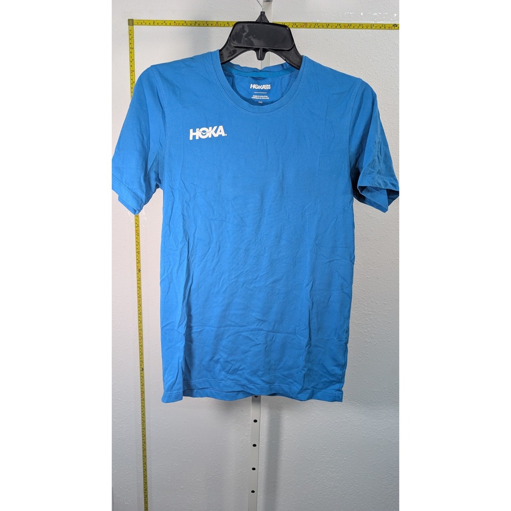 Hoka One One Team Member Blue Graphic T-Shirt Mens XXS Short Sleeve Athletic Tee